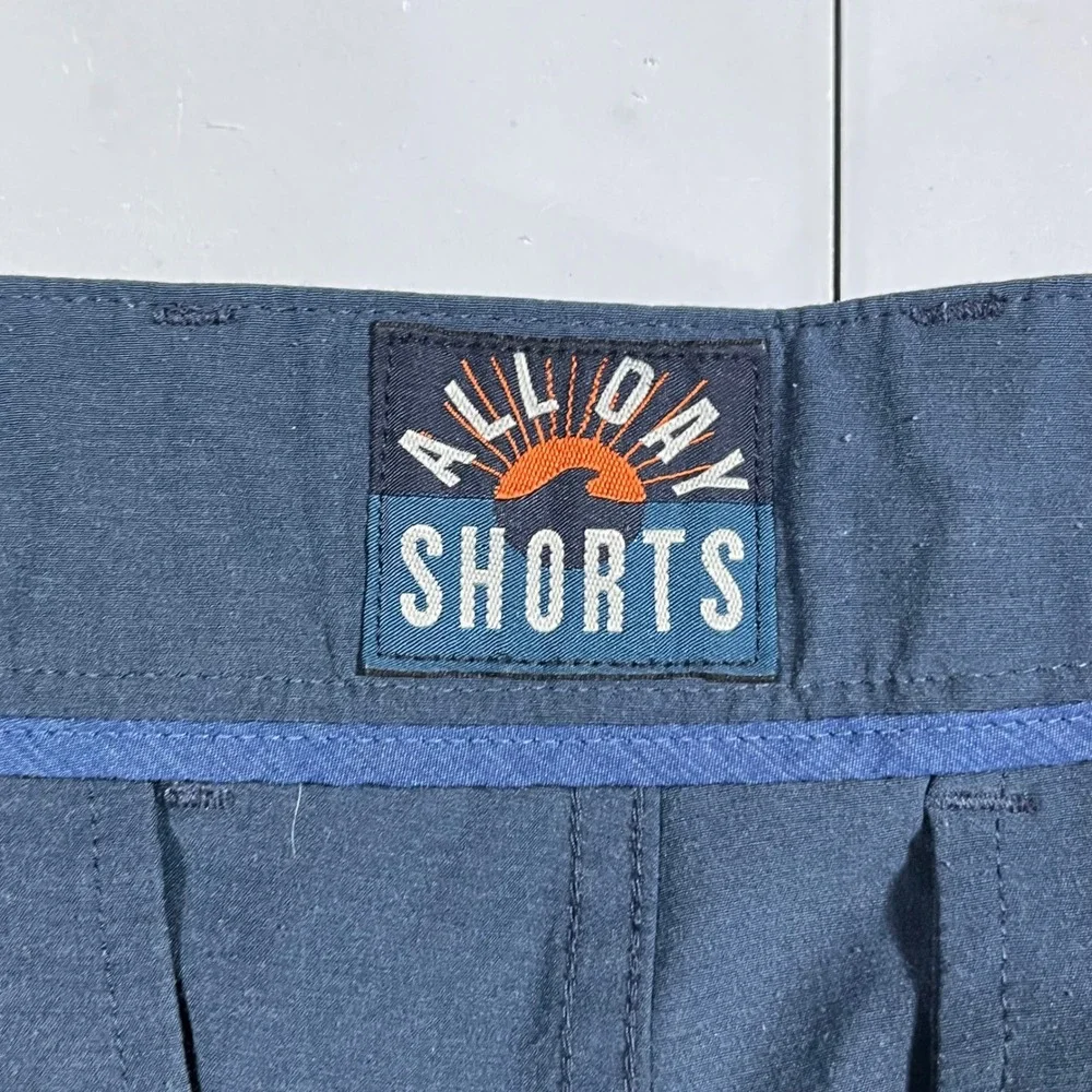Faherty All Day Shorts Mens 31 Navy Stretch Board Shorts Casual Beachy Surfer